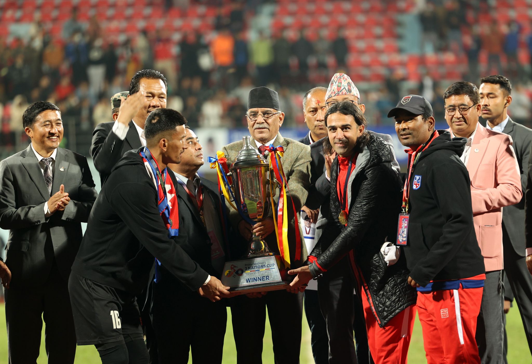 प्रधानमन्त्री त्रिदेशीय फुटबल प्रतियोगिताको उपाधि नेपाललाई
